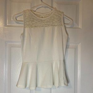 White peplum top